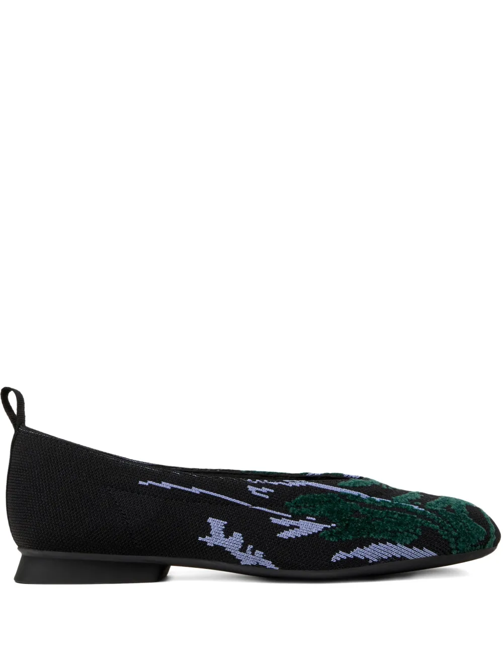 Camper Casi Myra Knitted Patterned Ballet Flats In Black