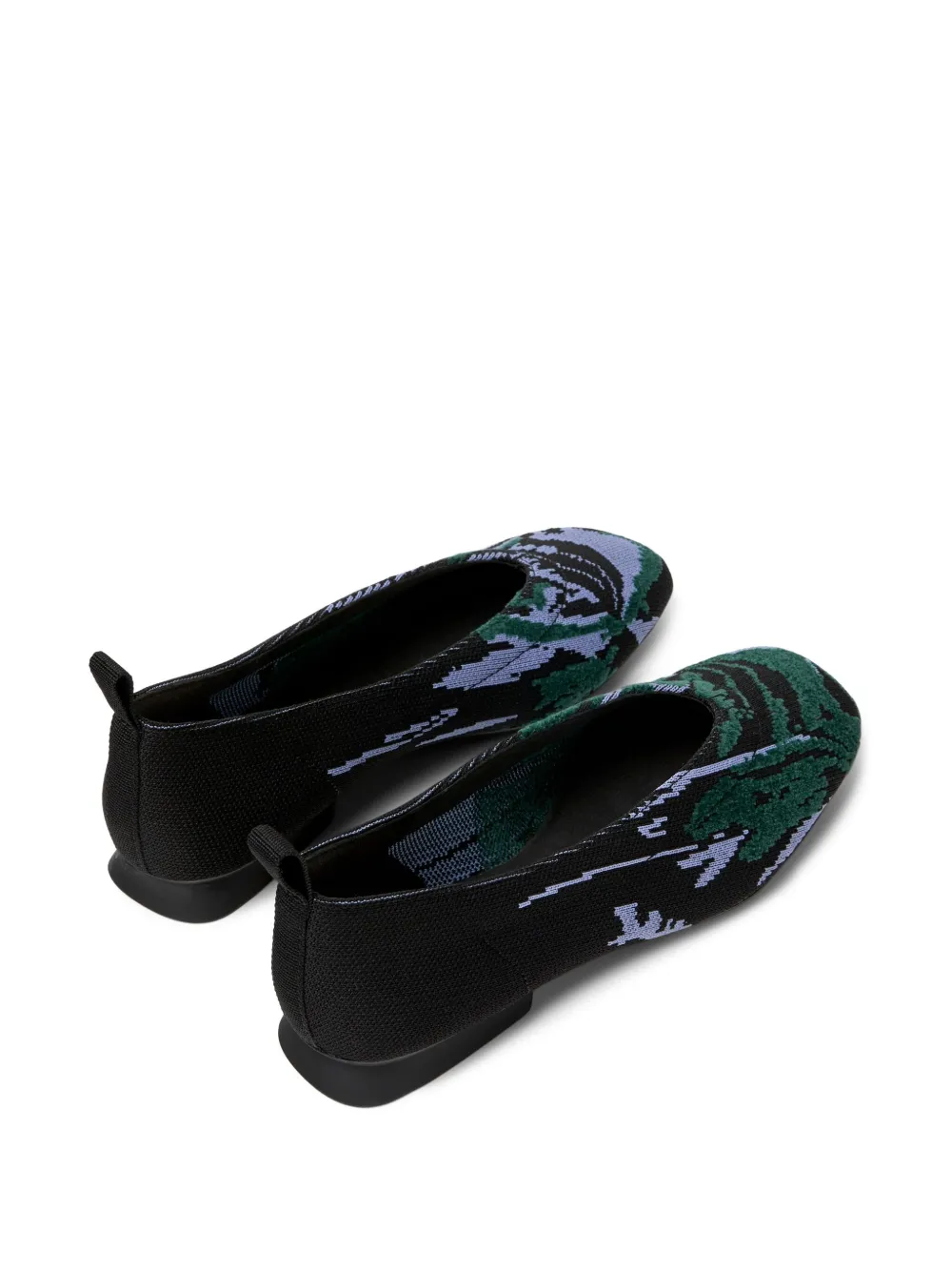 Camper Casi Myra Knitted Patterned Ballet Flats In Black