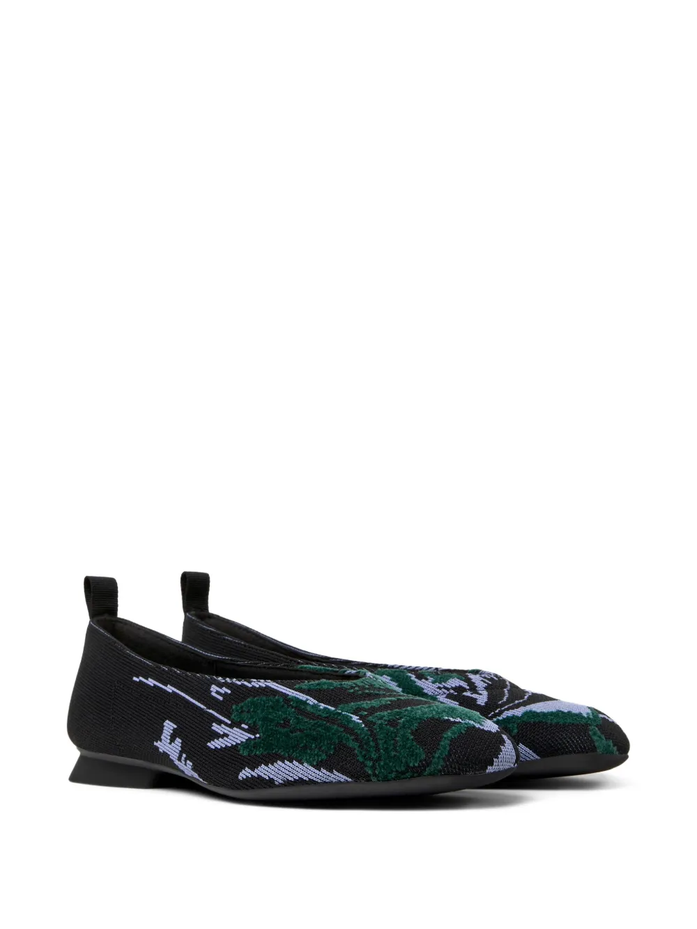 Camper Casi Myra Knitted Patterned Ballet Flats In Black