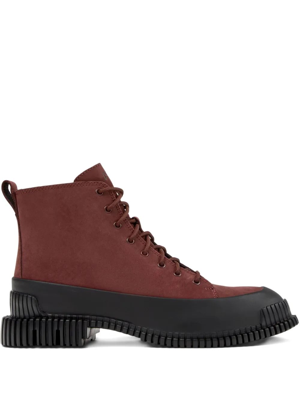 Camper 33mm Pix lace-up ridged boots Red