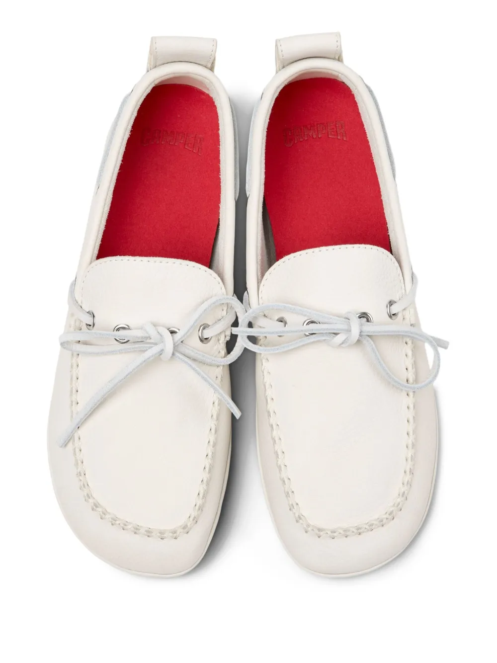 Camper Right Nina leather lace-up loafers White