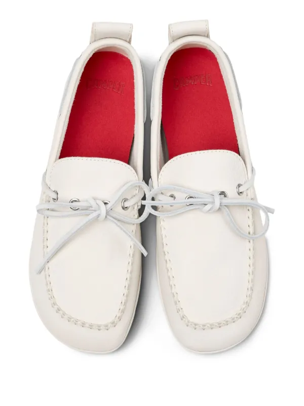 Camper Right Nina レザーローファー | ホワイト | FARFETCH JP