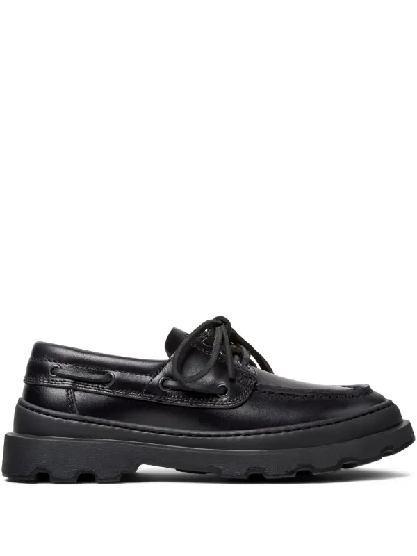 CAMPER 黒 レザー レースアップシューズ Camper レースアップ レザーシューズ | ブラック | FARFETCH JP