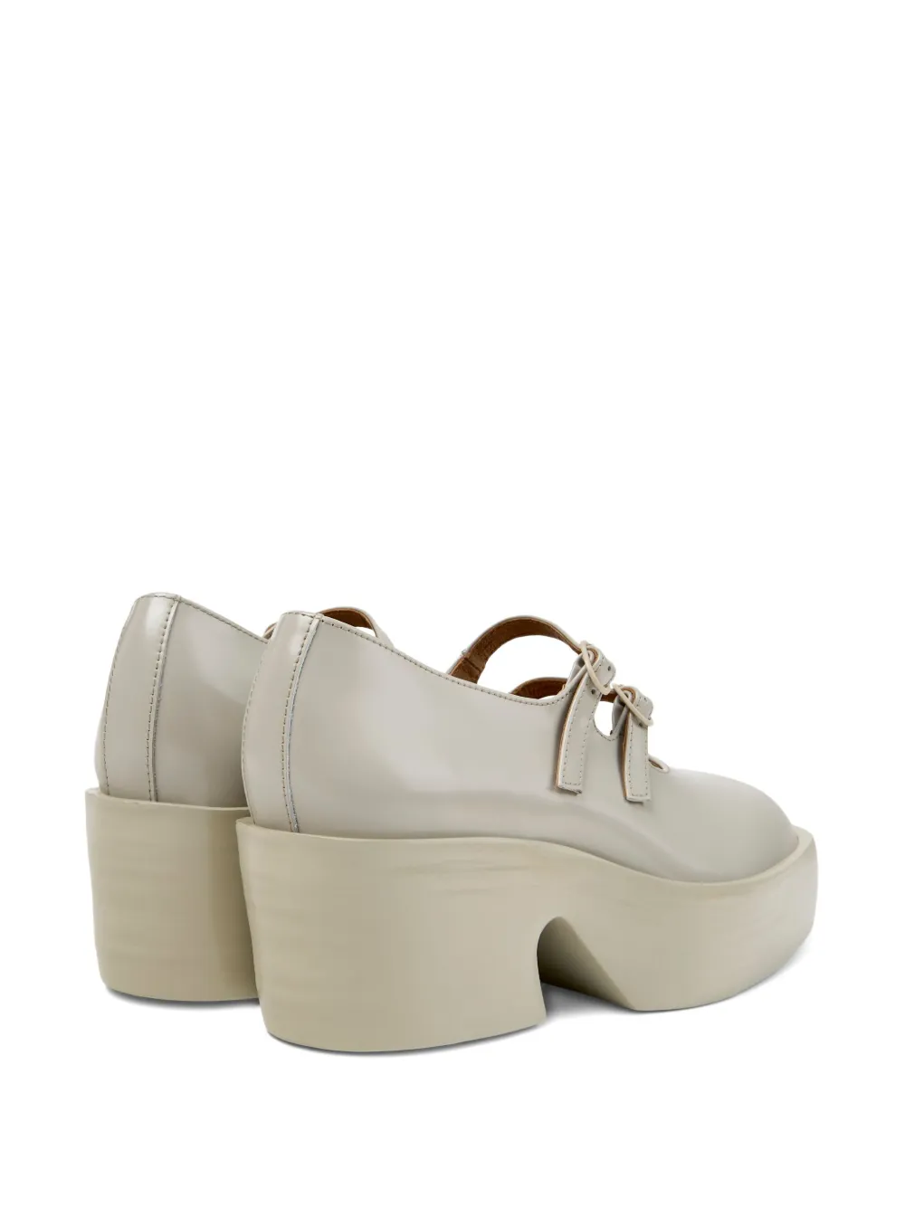 Camper Billie buckle-strap platform pumps Neutrals