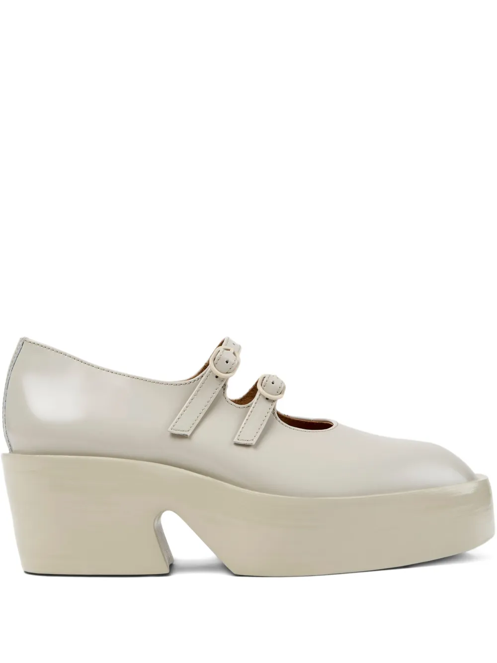 Camper Billie buckle-strap platform pumps Neutrals