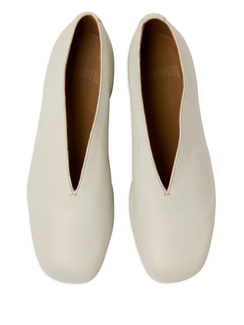 Camper Casi Myra Leather Flat Pumps In Neutral