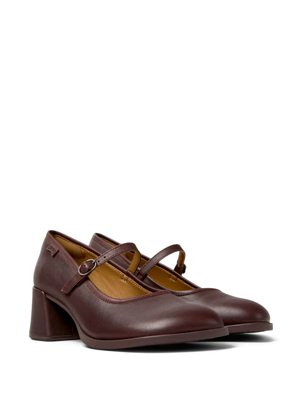 Camper Buckle-strap Block-heel Loafers In Red