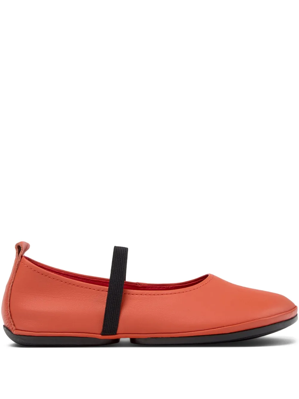 Camper Right elastic-band leather ballet flats Orange
