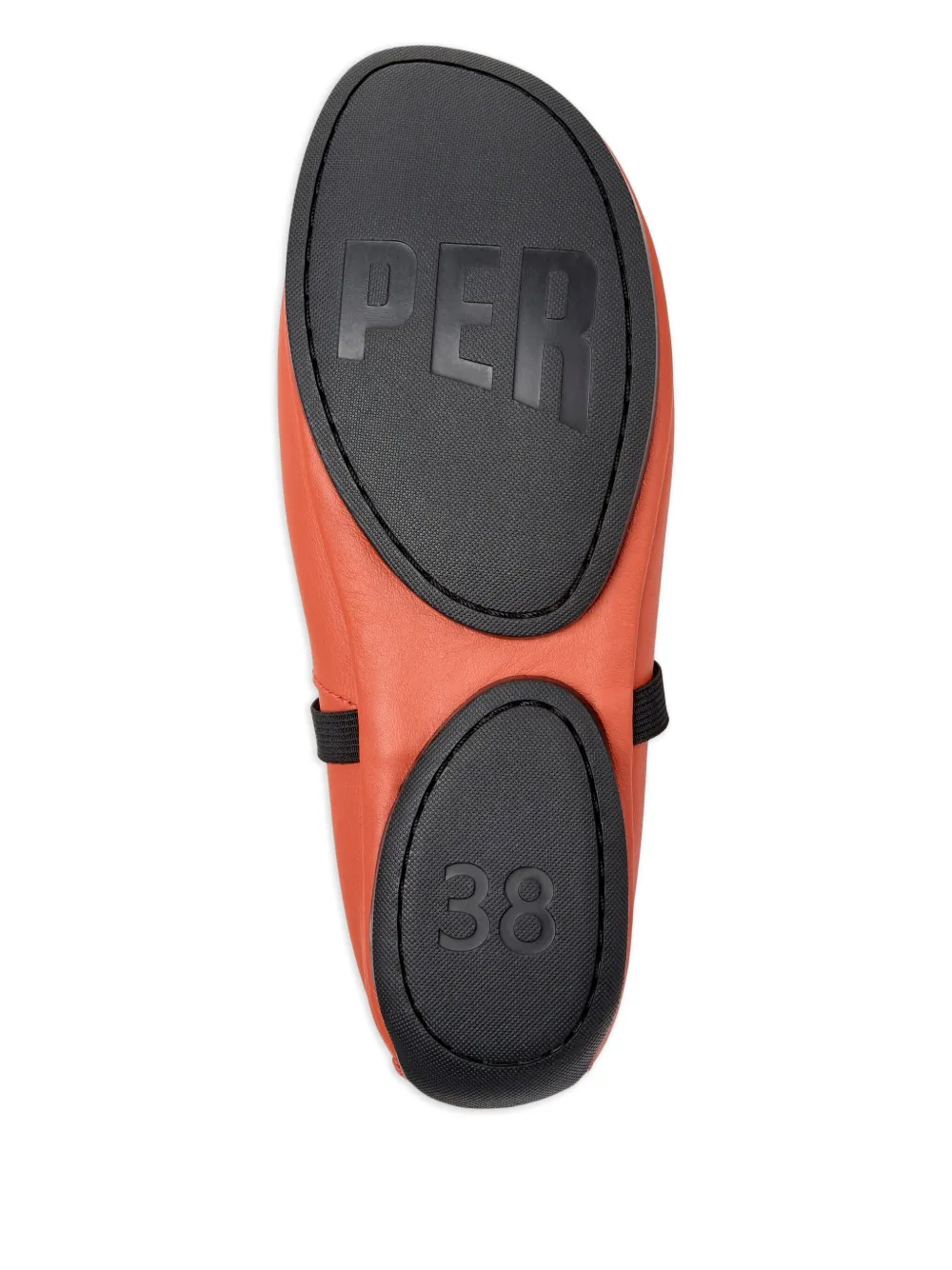 Camper Right elastic-band leather ballet flats Orange