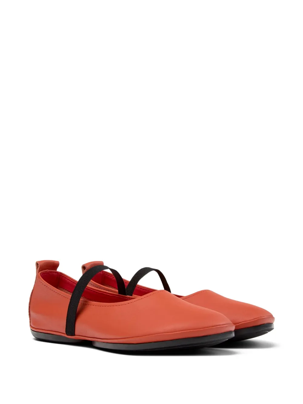 Camper Right elastic-band leather ballet flats Orange