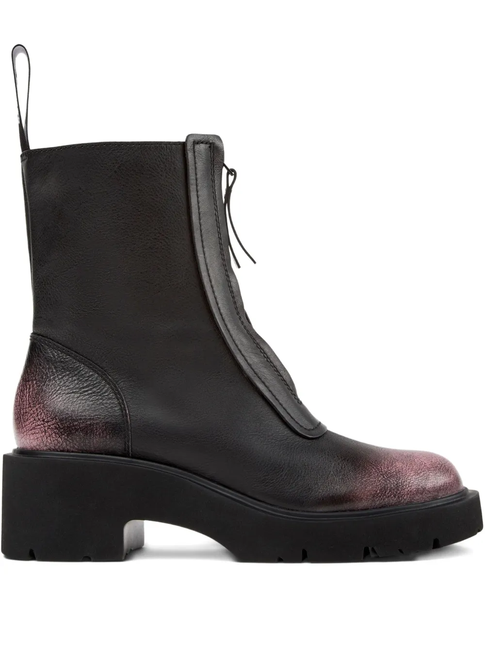 Camper 54mm Milah zip-front platform ankle boots Black