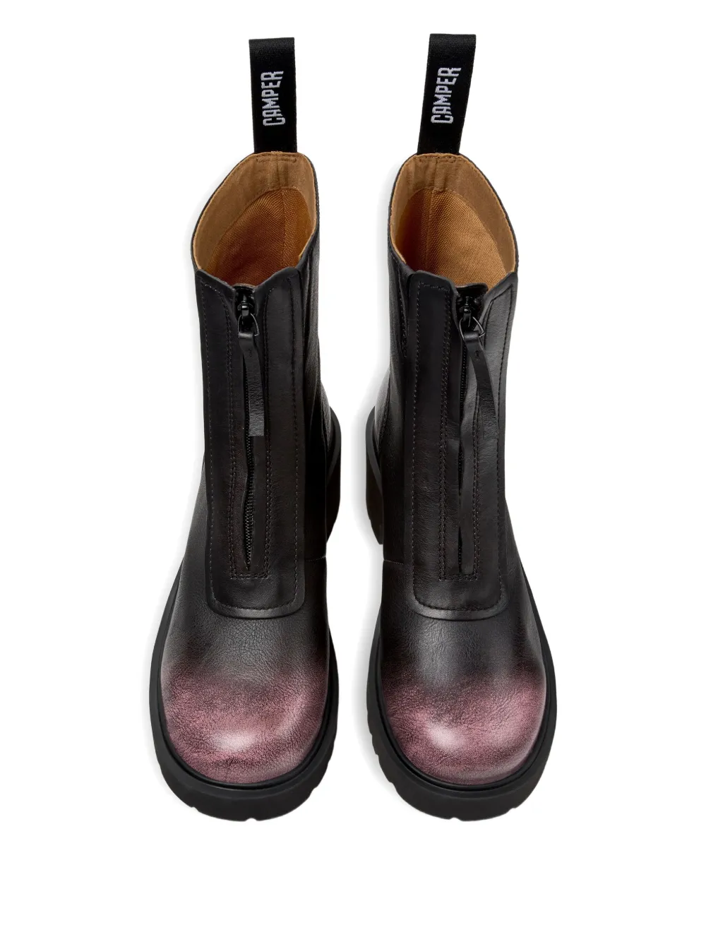Camper 54mm Milah Zip-front Platform Ankle Boots In Black