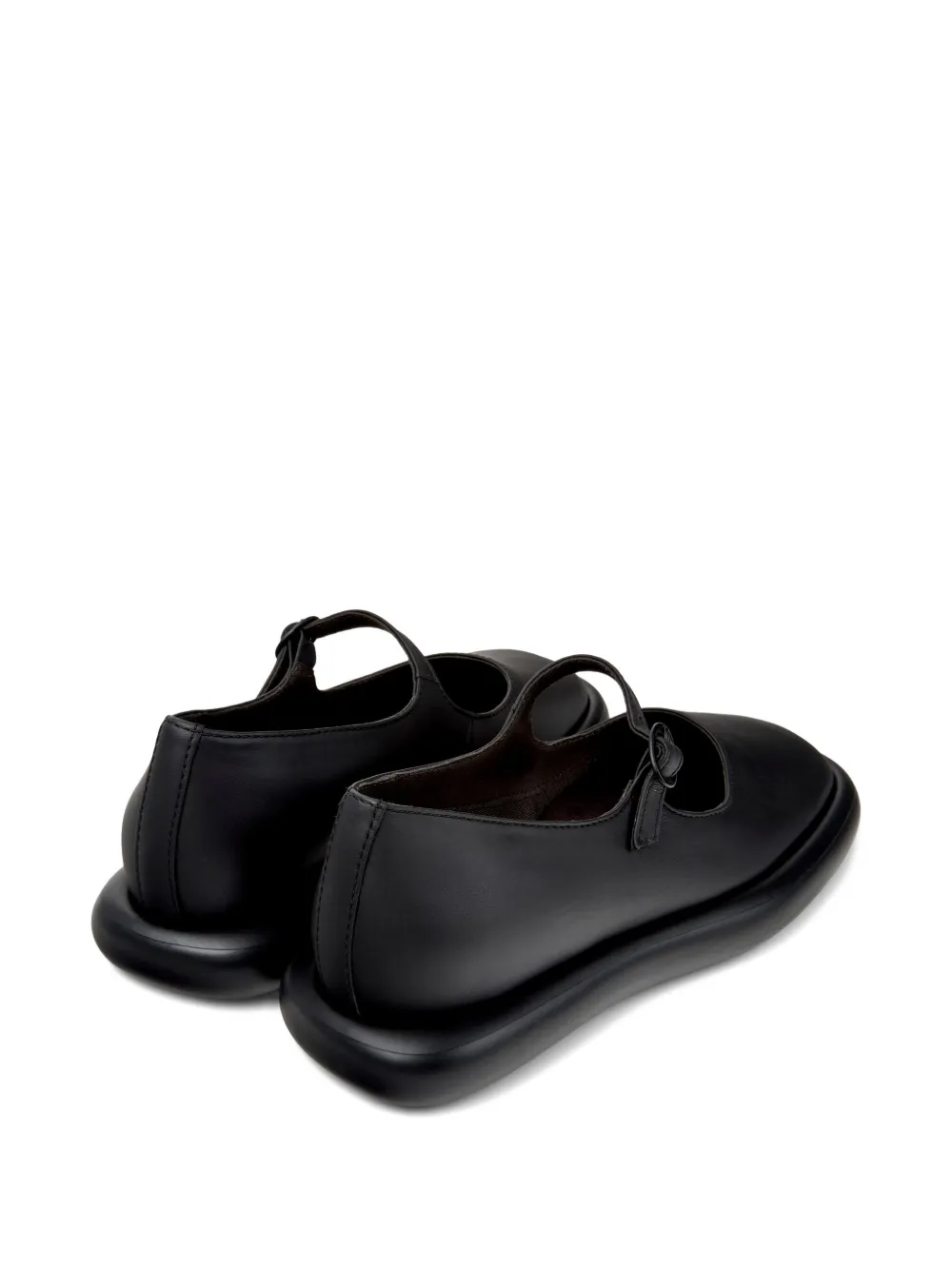 Camper Onda leather buckled flat pumps Black