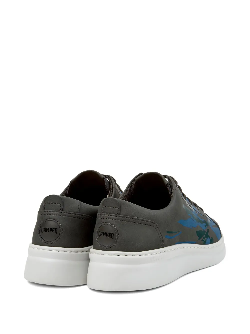 Camper Runner Up Twins Leather Printed Sneakers In Gray