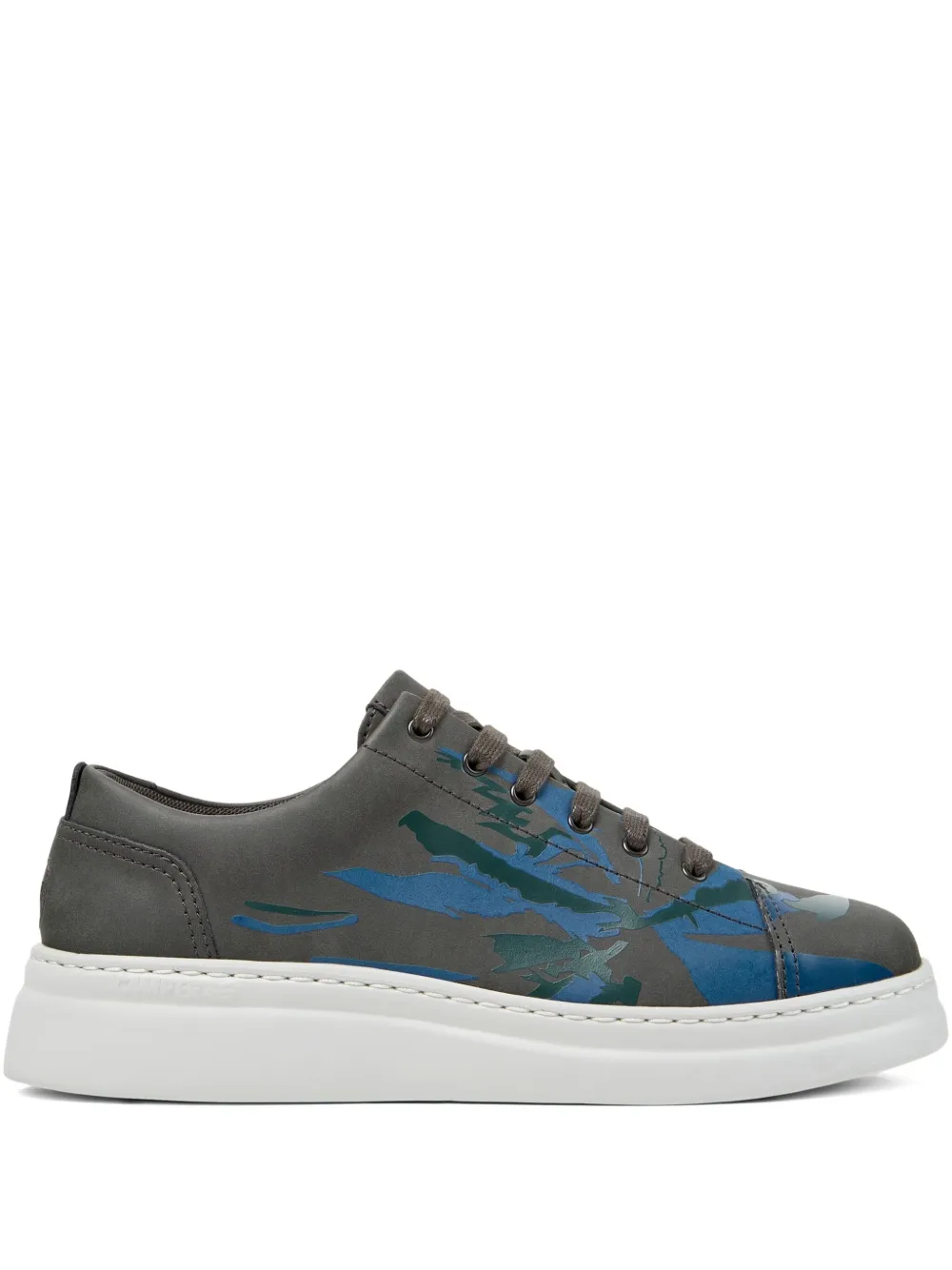 Camper Runner Up Twins Leather Printed Sneakers In Gray
