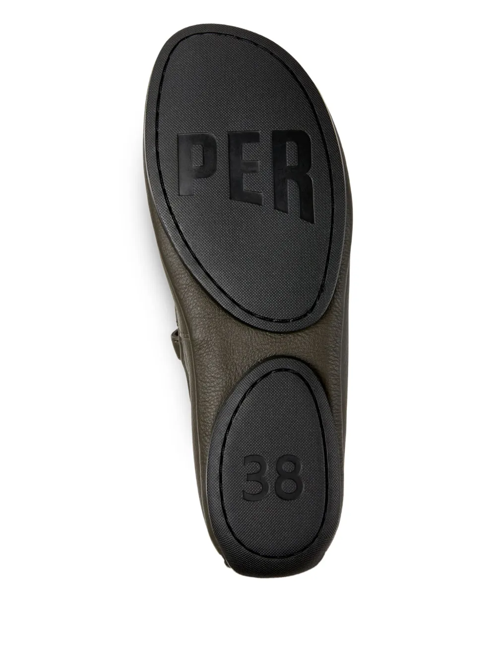 Camper Leather Ballet Flats In Gray