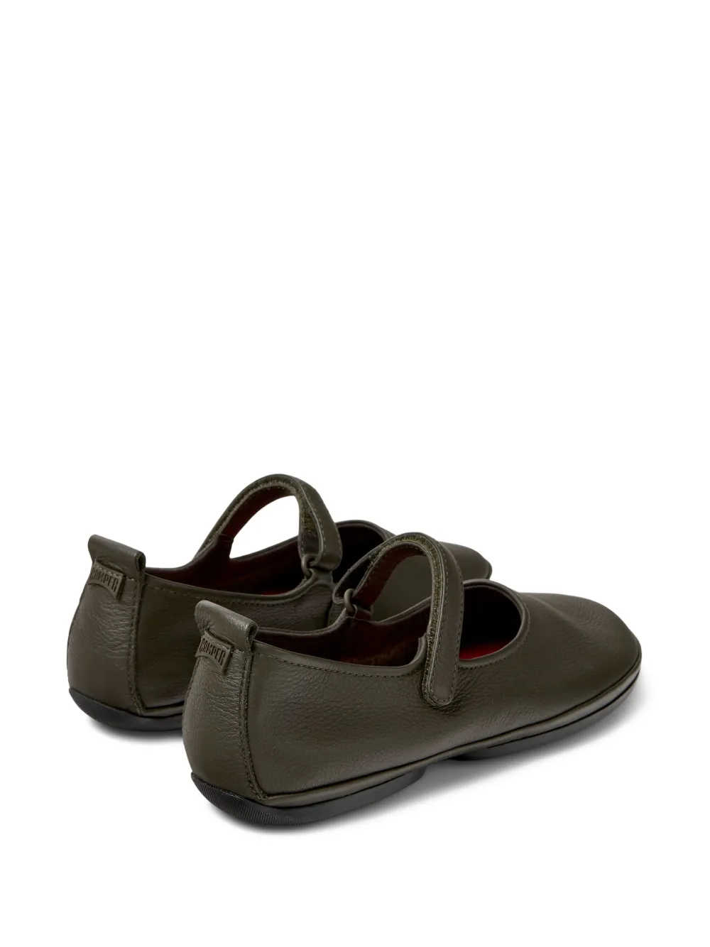 Camper Leather Ballet Flats In Gray