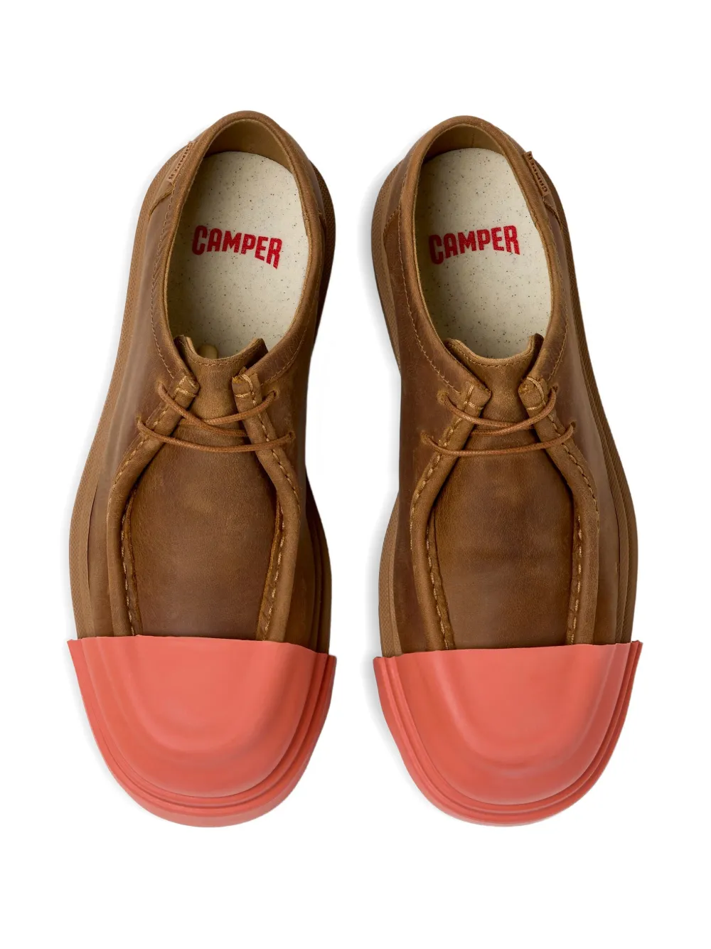 Camper Junction lace-up leather derby shoes Brown