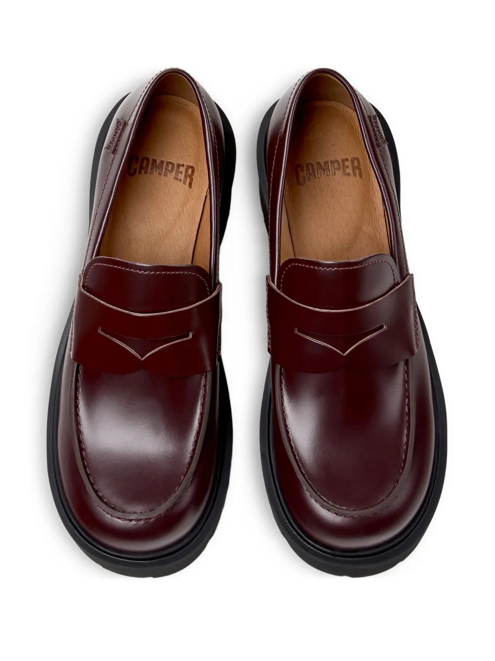 Camper Milah leather penny loafers Red