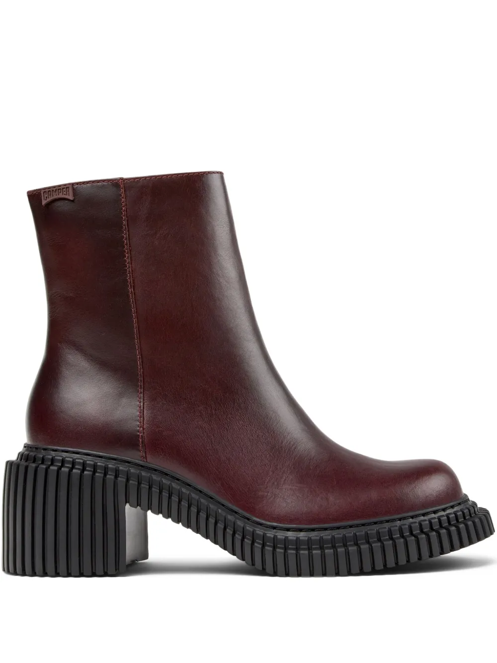 Camper 70mm Pix London leather zip-fastening block-heel boots Red