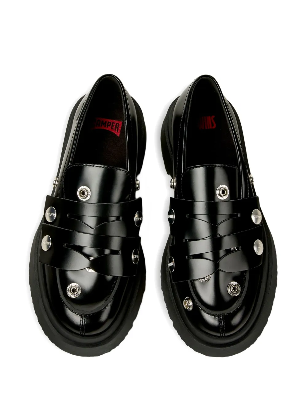 Camper leather platform loafers Black