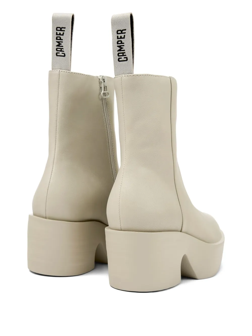 Camper Billie leren laarzen met plateauzool Beige