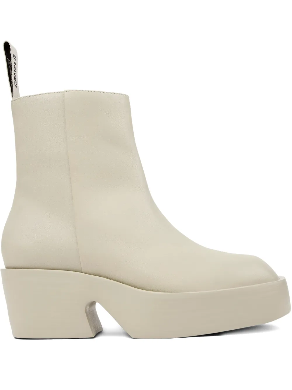 Camper Billie Leather Platform Boots In Neutral