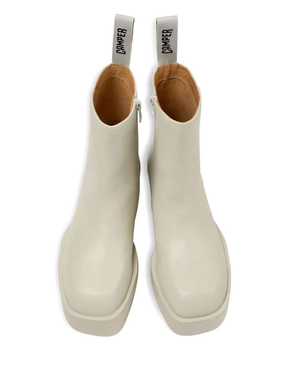 Camper Billie leren laarzen met plateauzool Beige