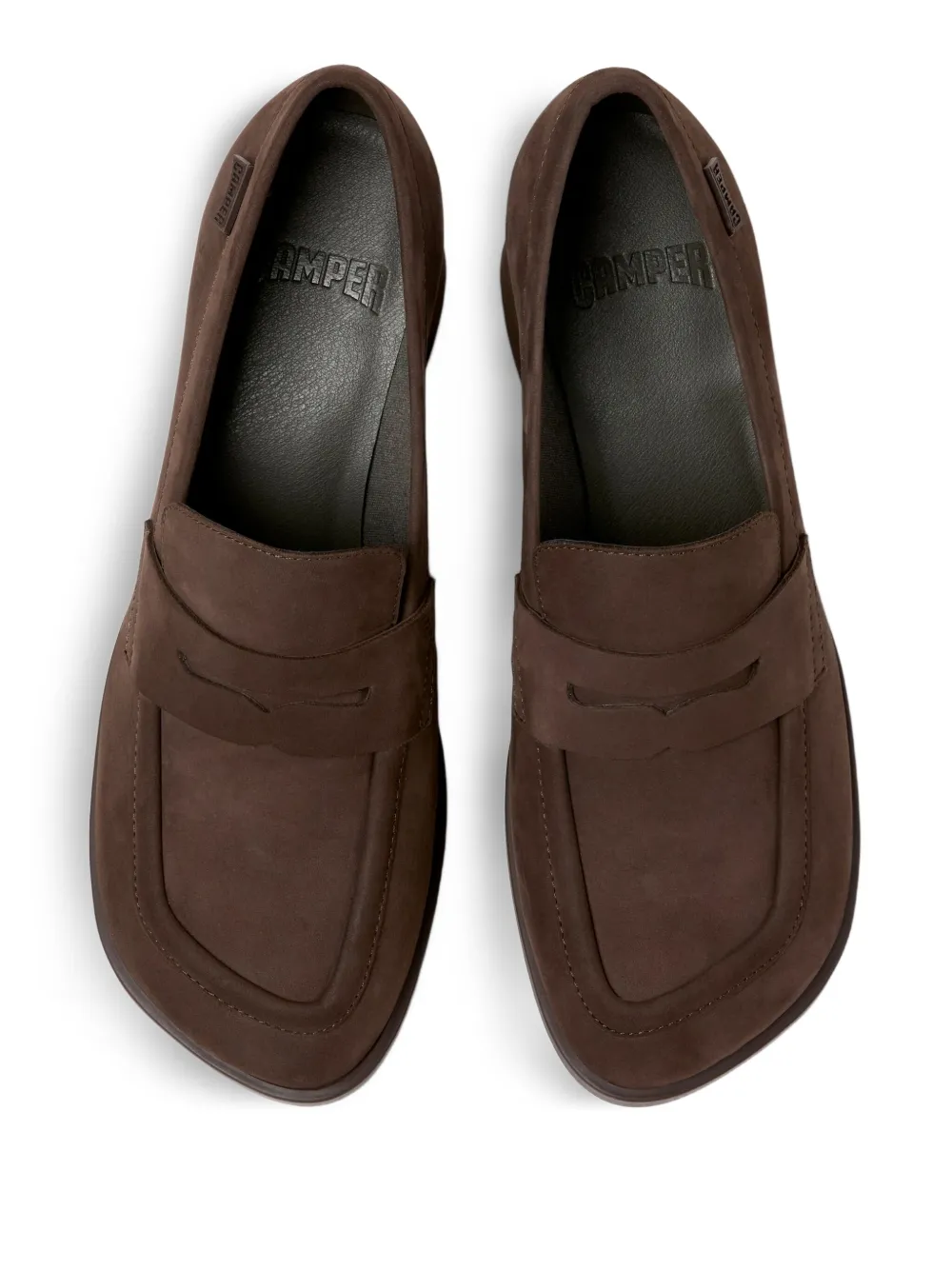 Camper 65mm Kora block-heel penny pumps Brown