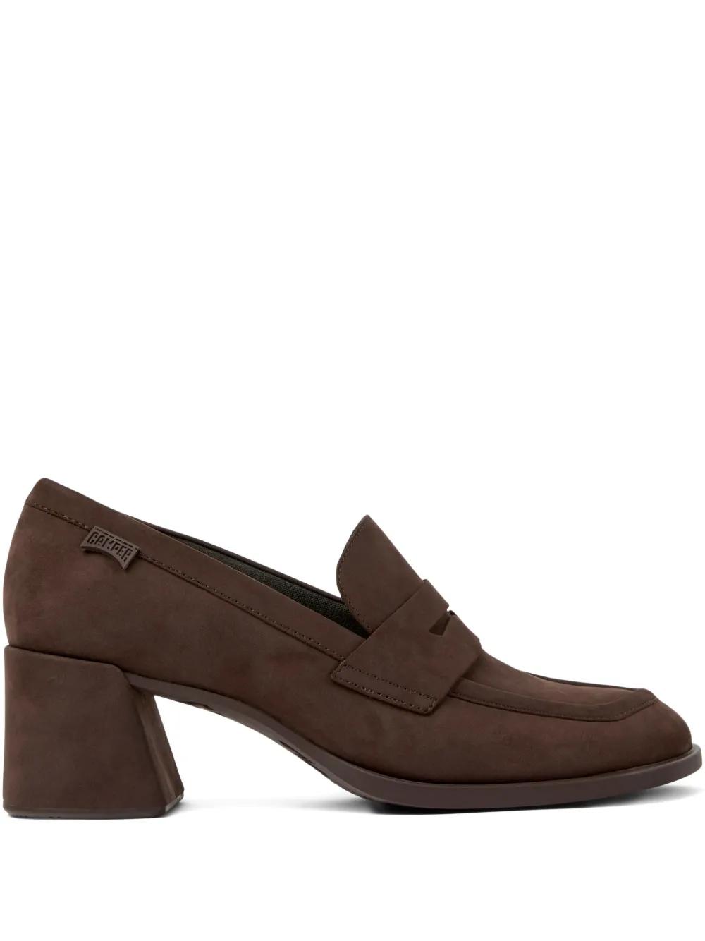 Camper 65mm Kora block-heel penny pumps Brown