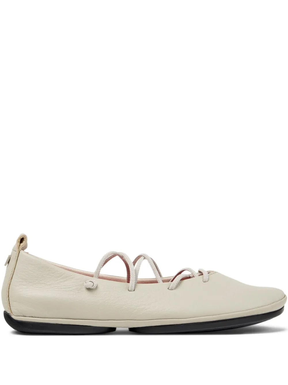 Camper Right Nina lace-up leather ballet flats Neutrals