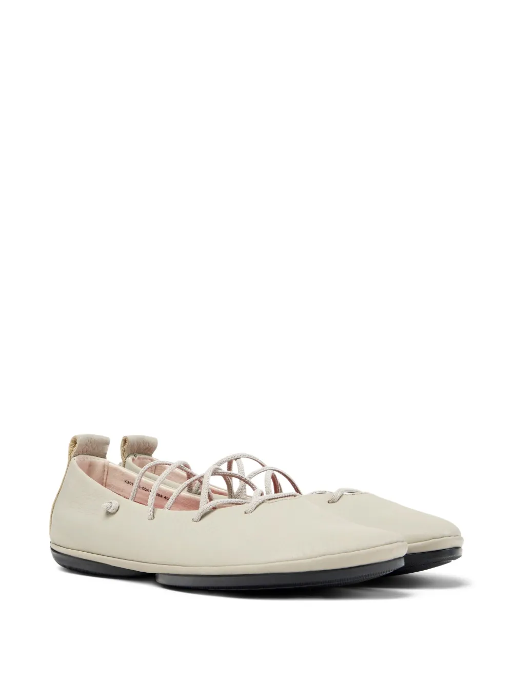 Camper Right Nina lace-up leather ballet flats Neutrals