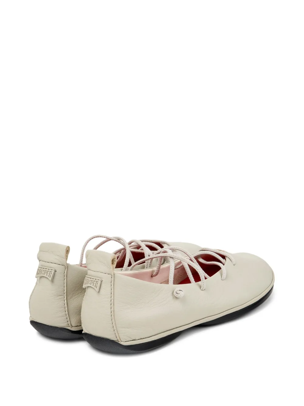 Camper Right Nina lace-up leather ballet flats Neutrals