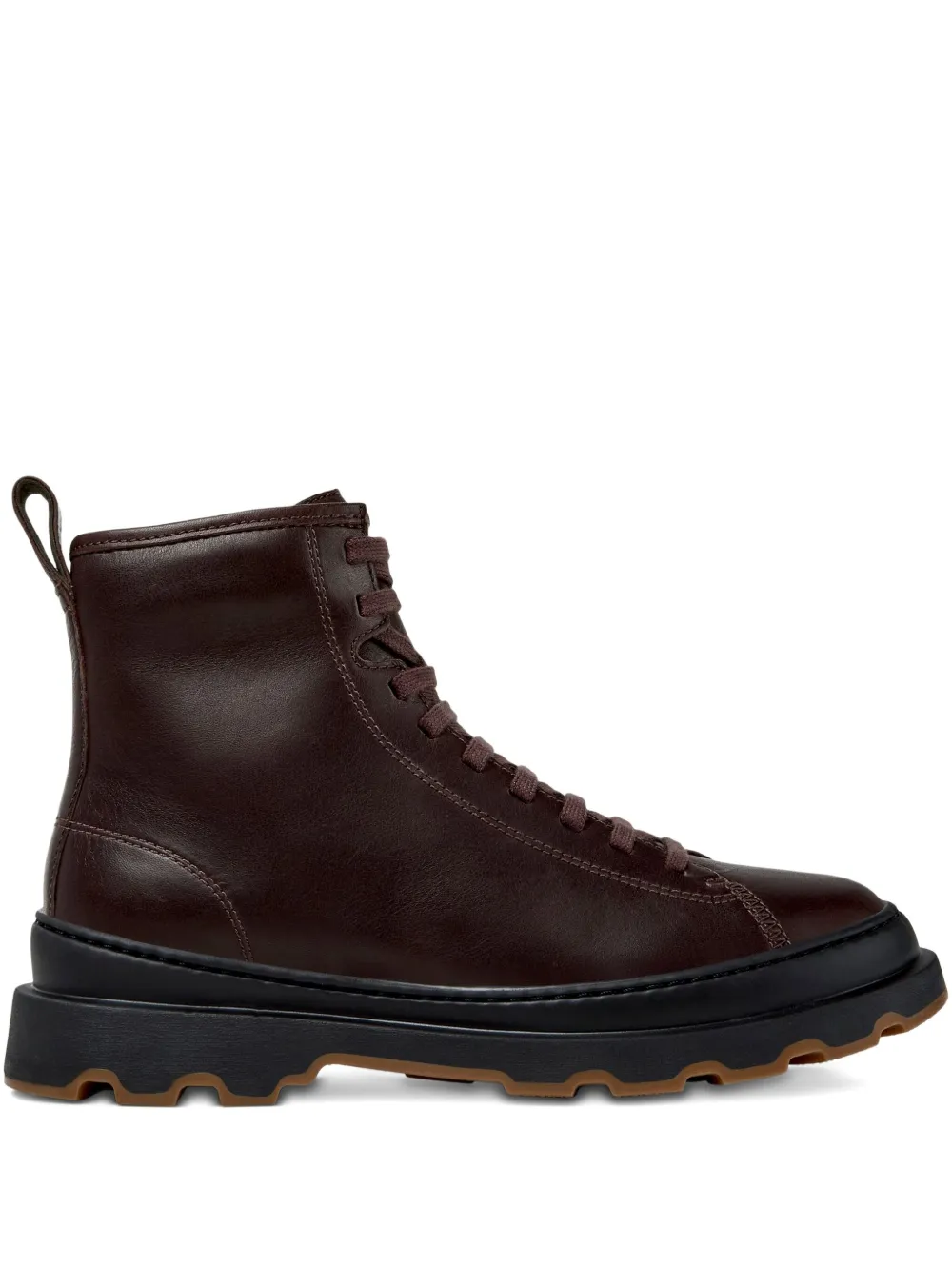 Camper Brutus lace-up leather combat boots Brown