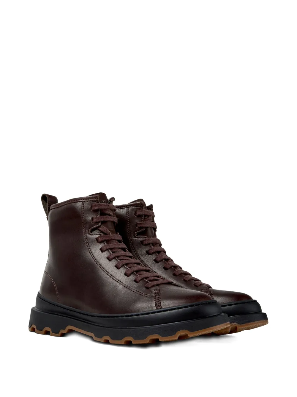 Camper Brutus lace-up leather combat boots Brown
