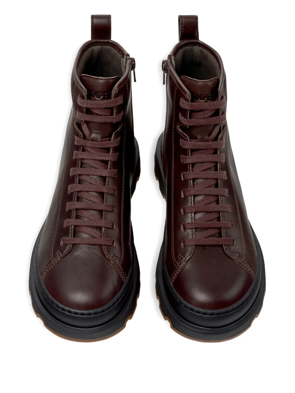 Camper Brutus lace-up leather combat boots Brown