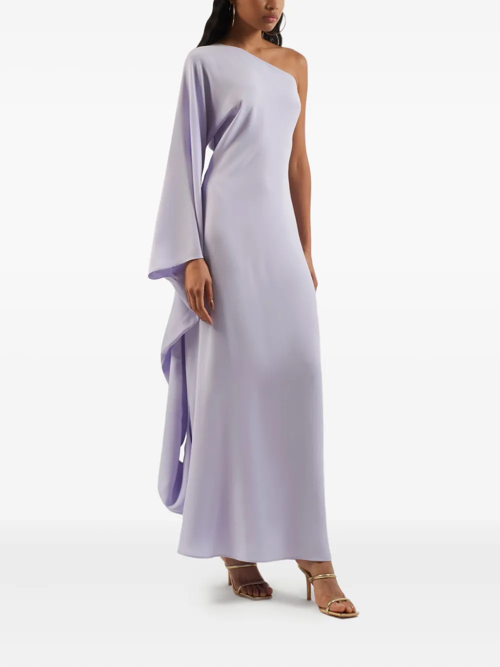 Taller Marmo one-shoulder draped maxi dress Paars