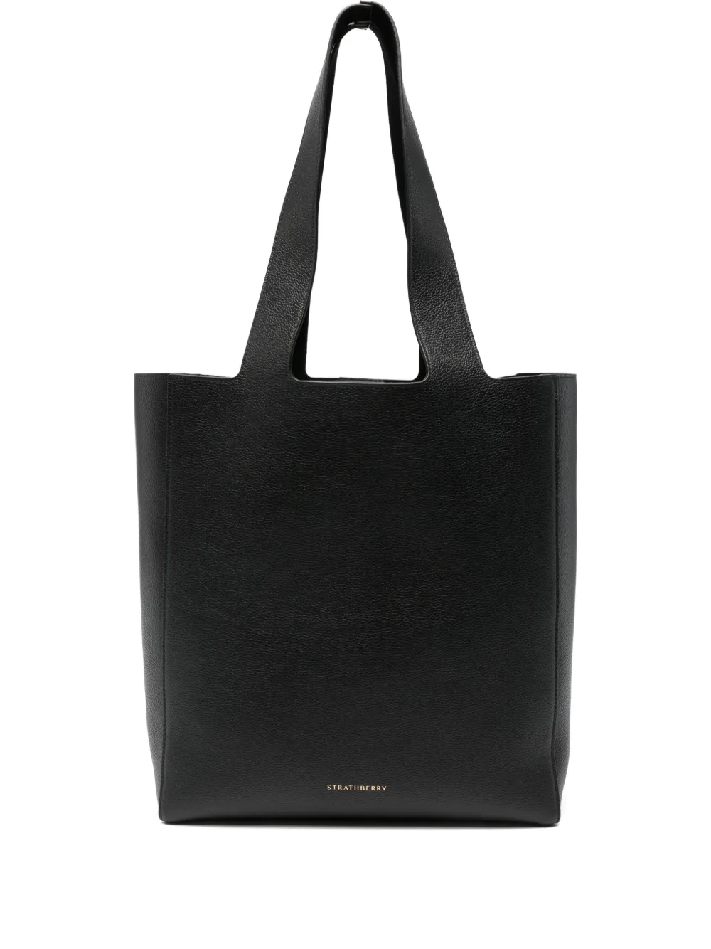 Strathberry leather knotted tote bag | Black | Image 1