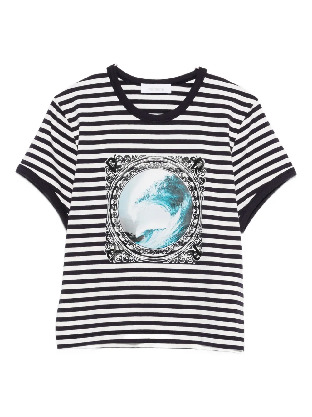 Rabanne striped graphic top - Bianco