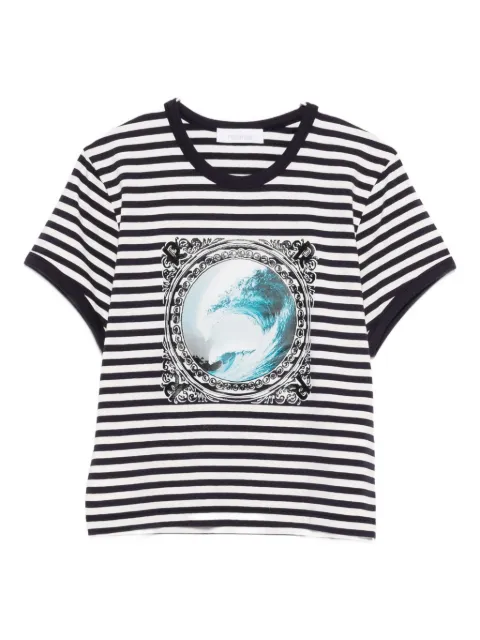 Rabanne striped graphic top