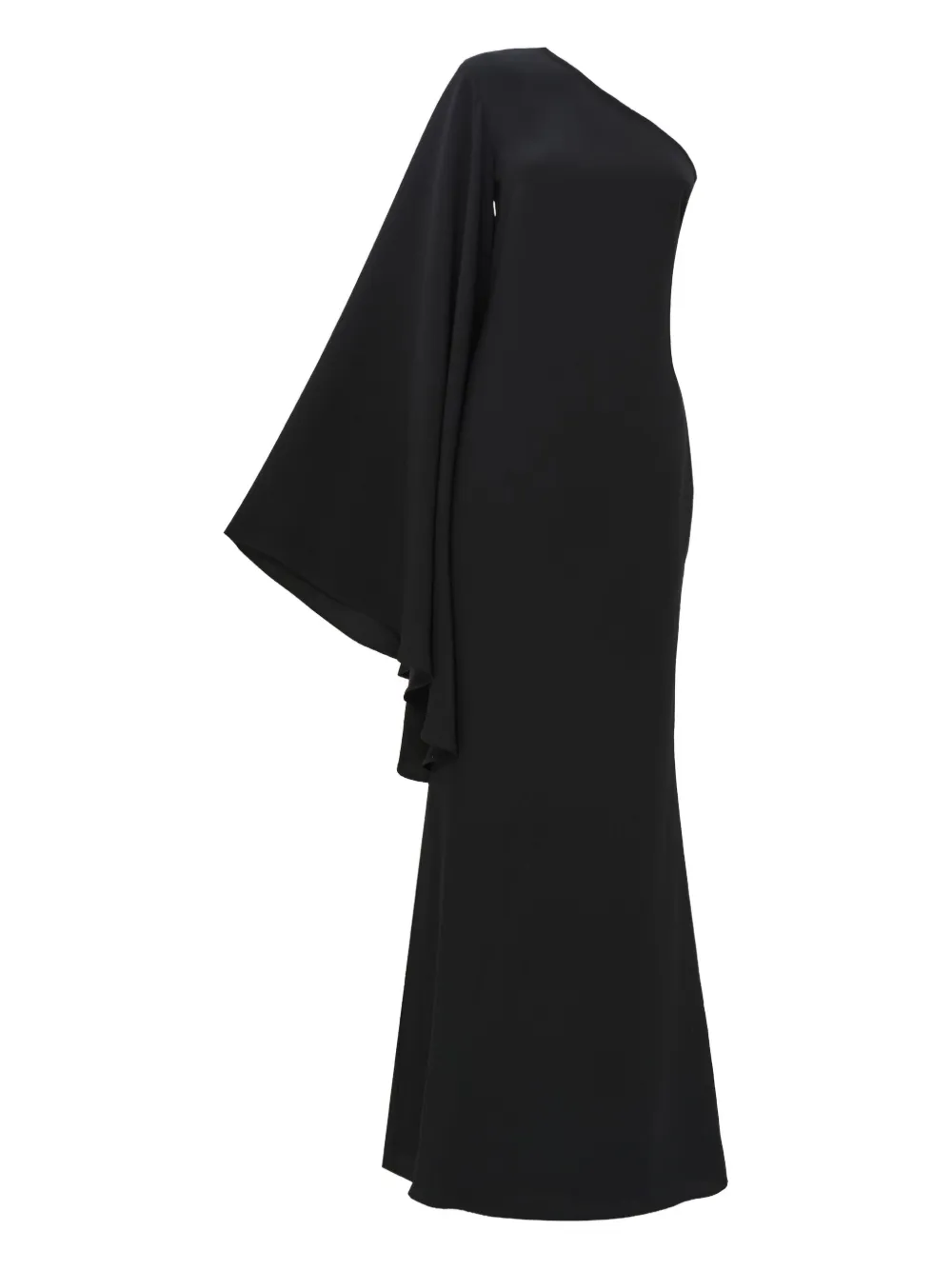 Taller Marmo Sifnos one-shoulder flared-sleeve maxi dress Zwart