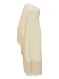 Taller Marmo Spritz one-shoulder fringe asymmetric dress - White