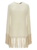 Taller Marmo fringe-trimmed mini dress - White
