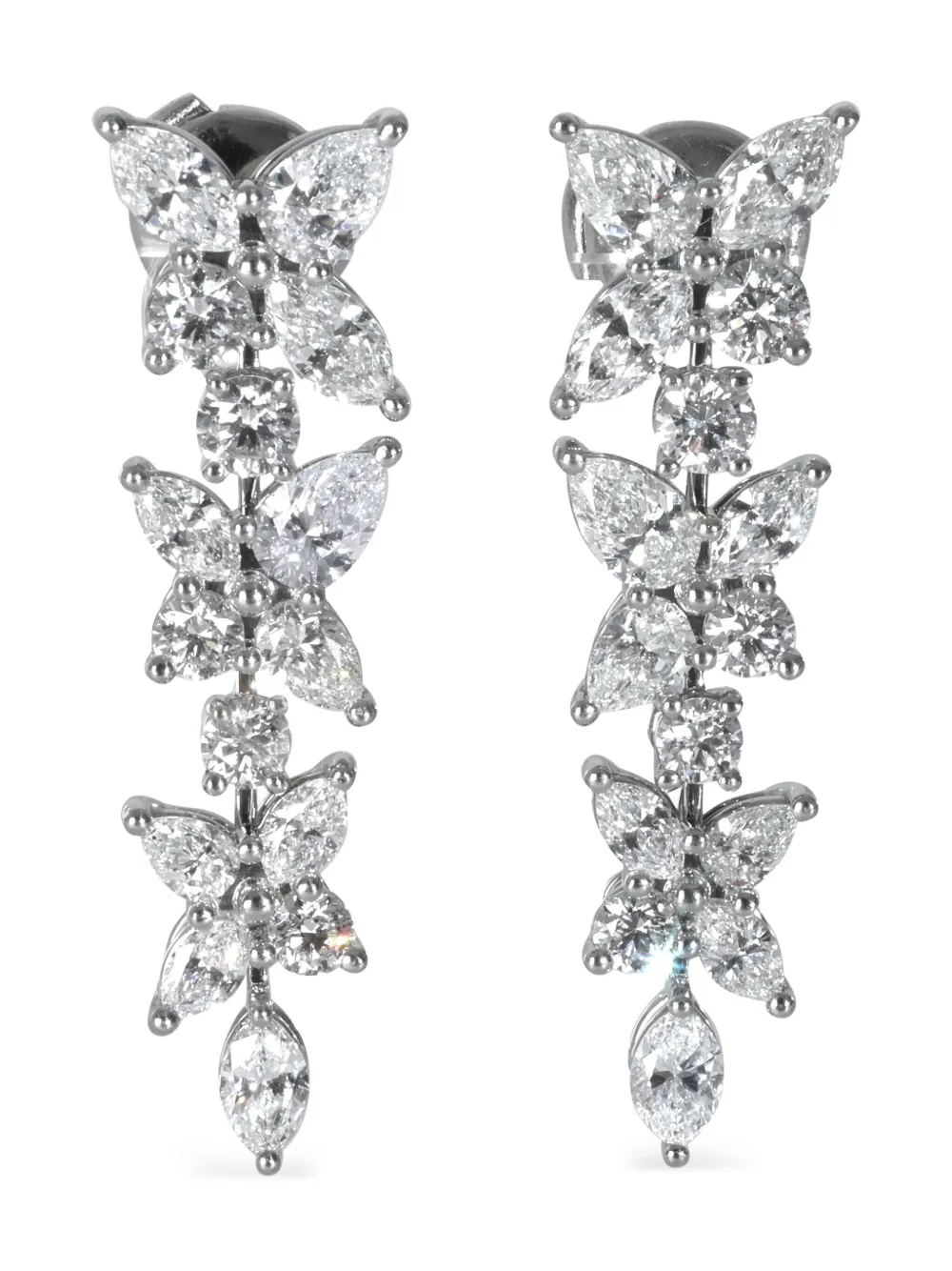 Tiffany & Co. Pre-Owned platinum diamond cluster earrings | Silver | Image 1
