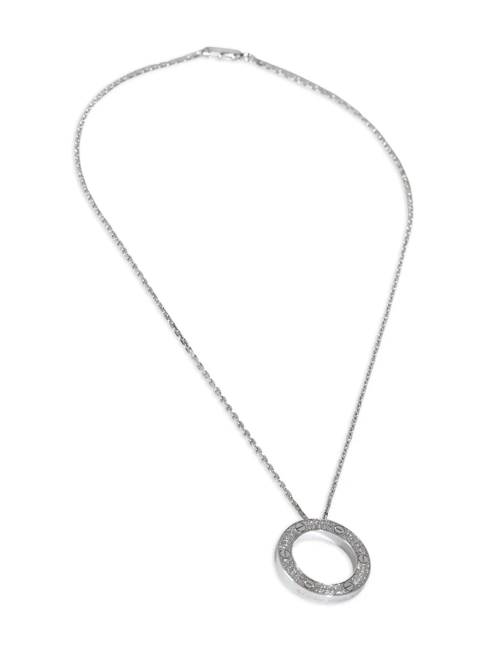 Cartier 18K white gold diamond Circle necklace | Pre-Owned | Image 2