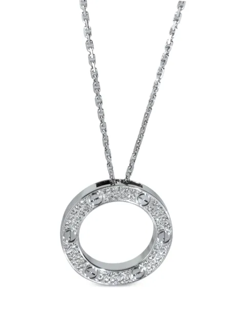 Cartier 18K white gold diamond Circle necklace