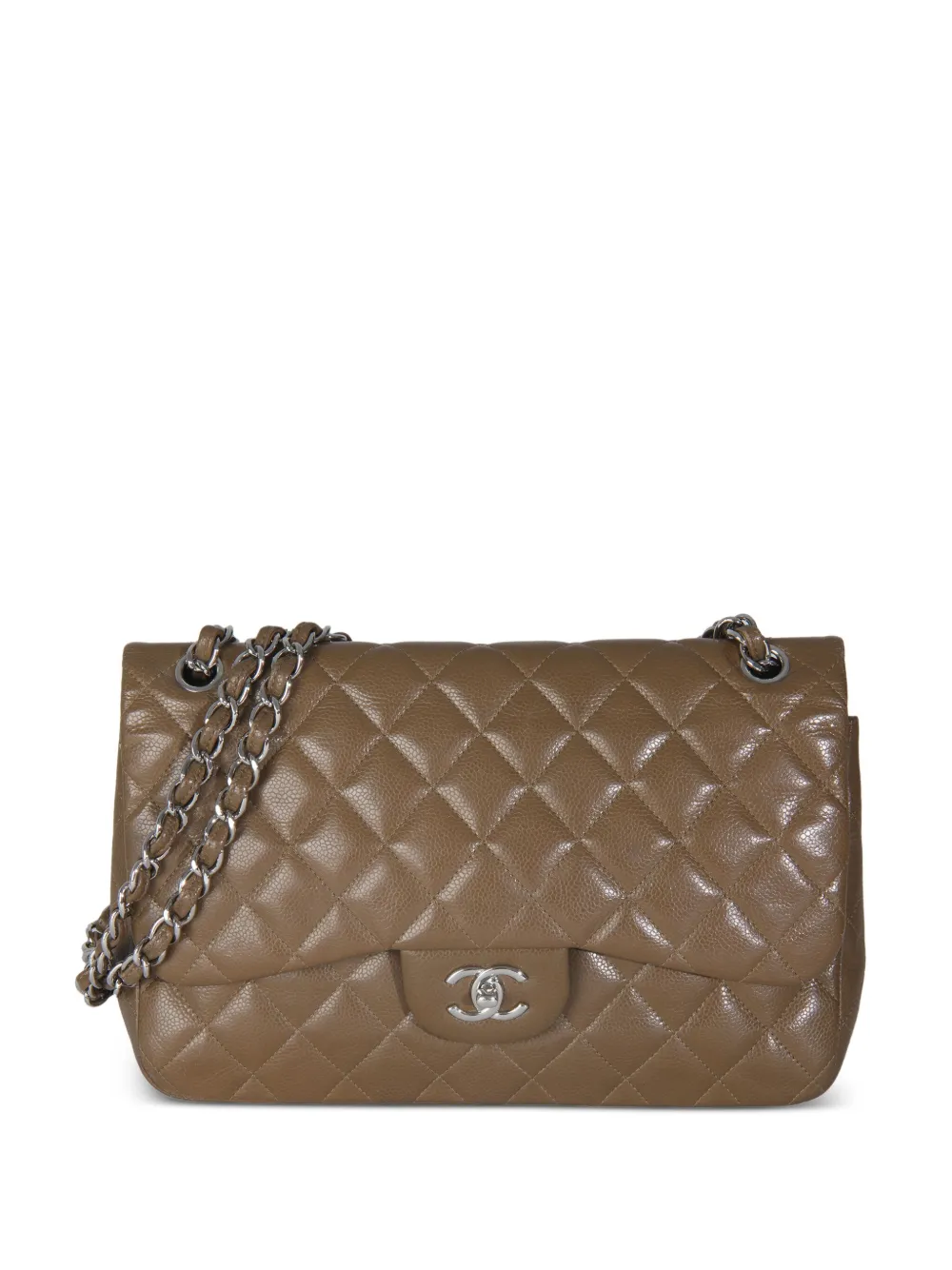 CHANEL Pre-Owned マトラッセ キャビア ジャンボ ダブルフラップ ショルダーバッグ - ブラウン CHANEL Pre-Owned マトラッセ キャビア ジャンボ ダブルフラップ ショルダーバッグ - ブラウン