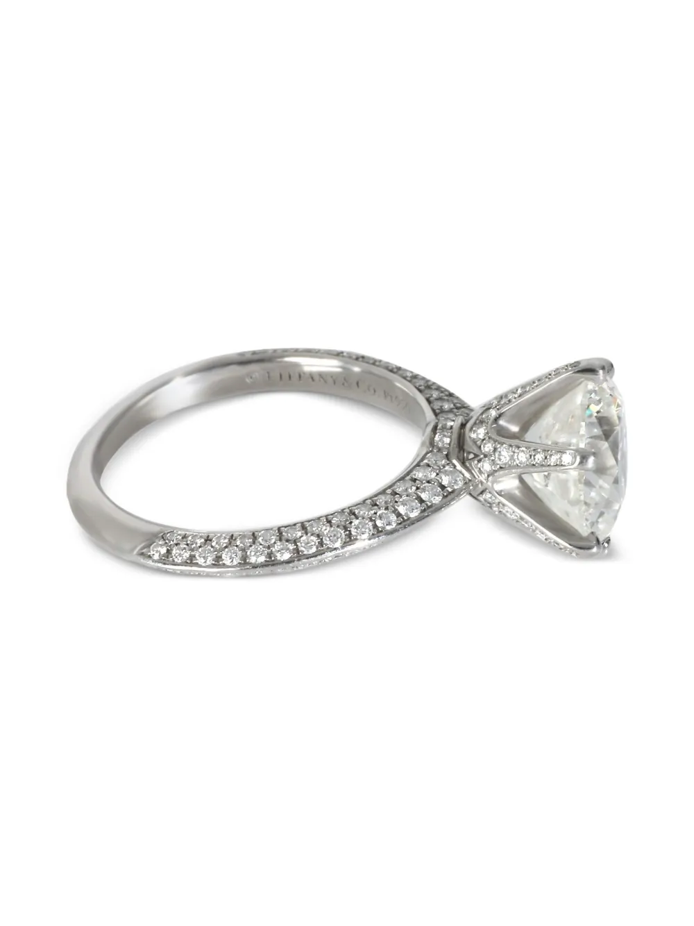 Tiffany & Co. Pre-Owned diamond pave solitaire engagement ring | Image 2