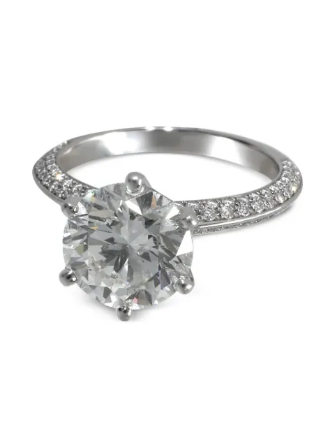 Tiffany & Co. Pre-Owned diamond pave solitaire engagement ring