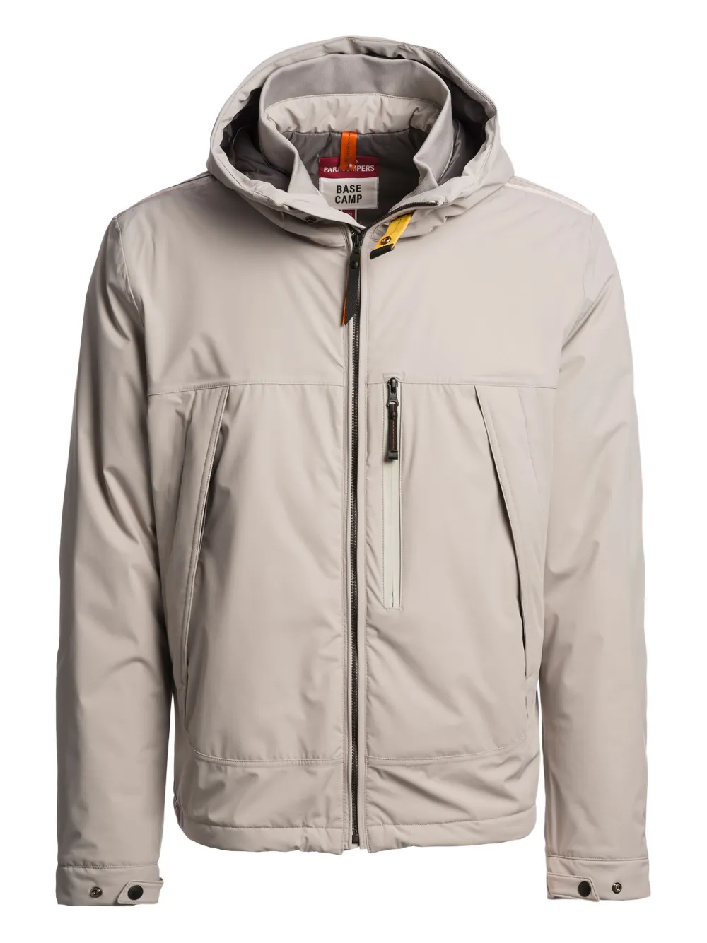 hooded zip-front jacket